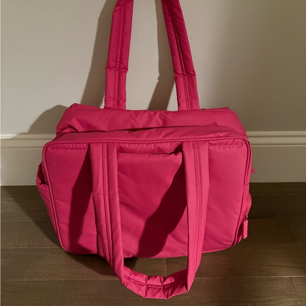 Hot Pink Travel Tote with Detachable Strap - Picture 3 of 5